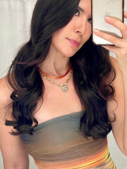 Hot Tamales Hand Knotted Mexican Fire Opal Gemstone Candy Necklace