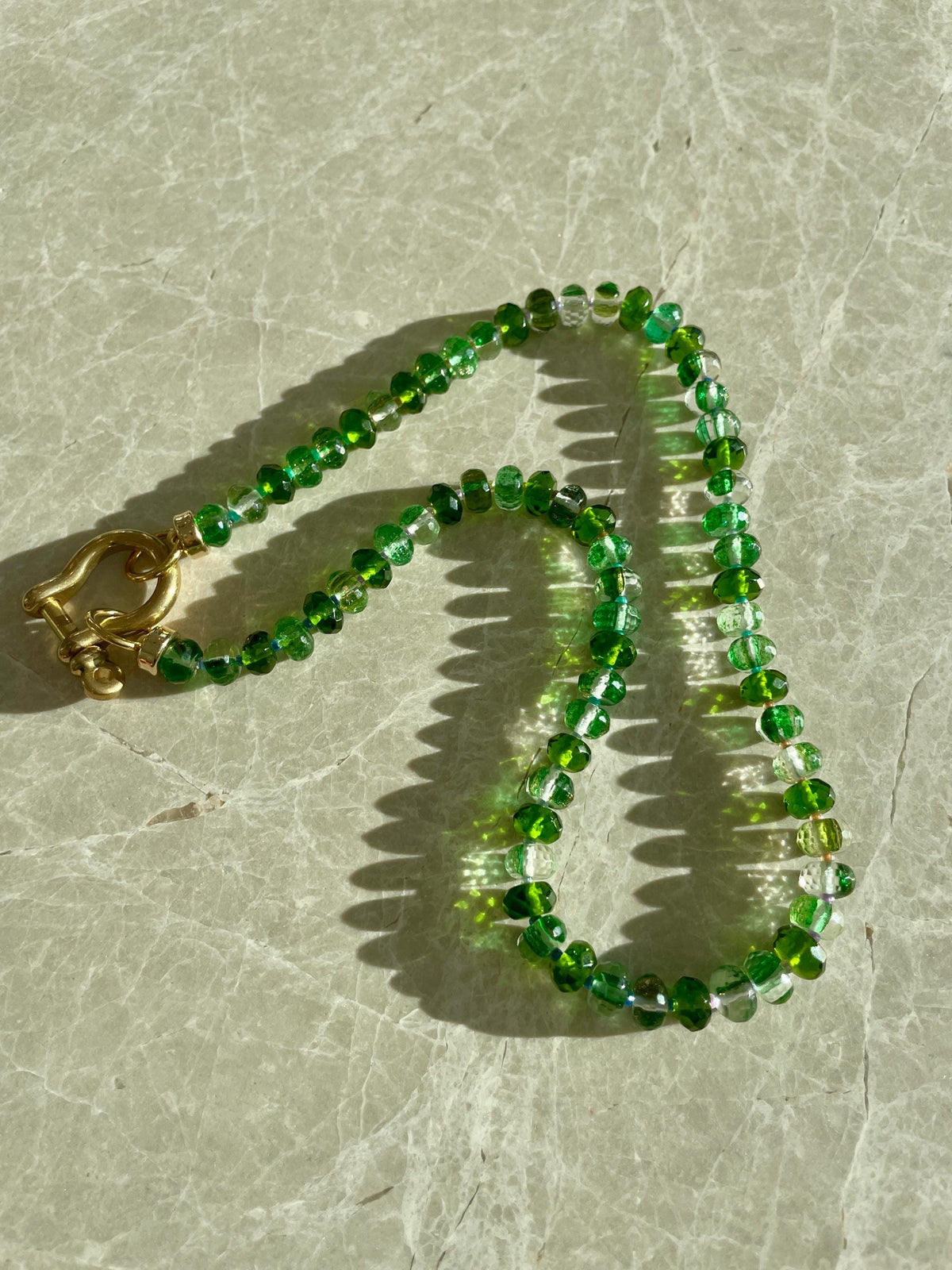 Magically Delicious - Golden Green Quartz Gemstone Candy Necklace