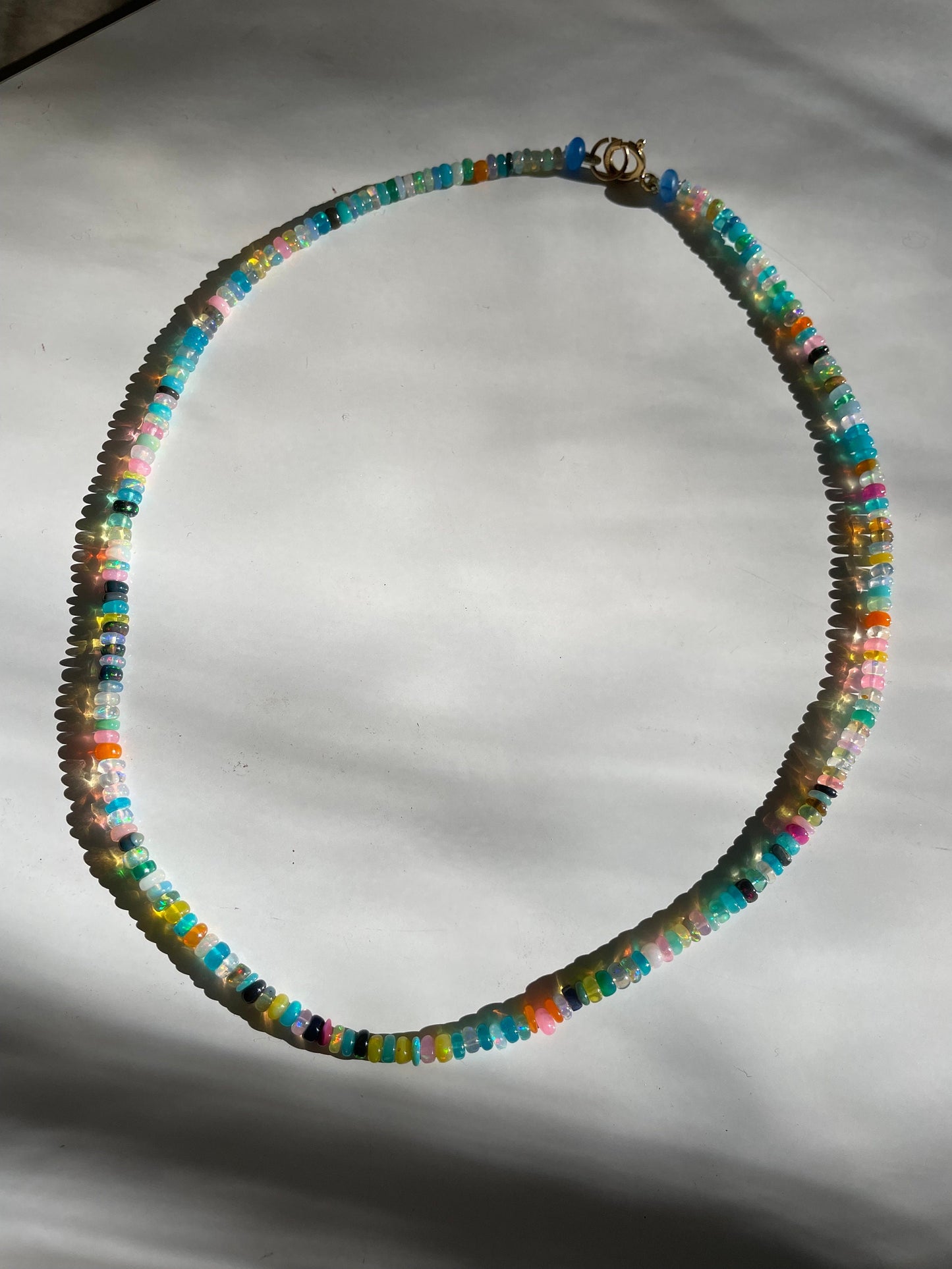 Lite Brite Rainbow Ethiopian Opal Necklace