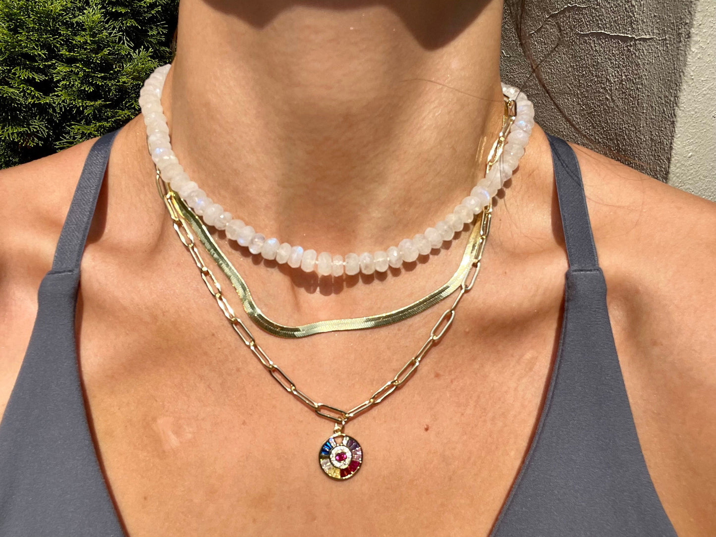 Wheel of Fortune - Rainbow Gemstone Wheel Pendant