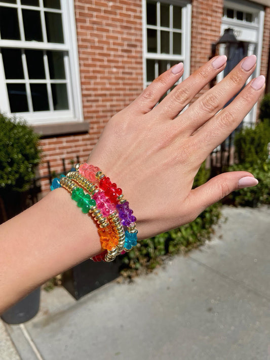 Goldie Bears Gummy Bear & 14K GF Disc Beaded Stacking Set