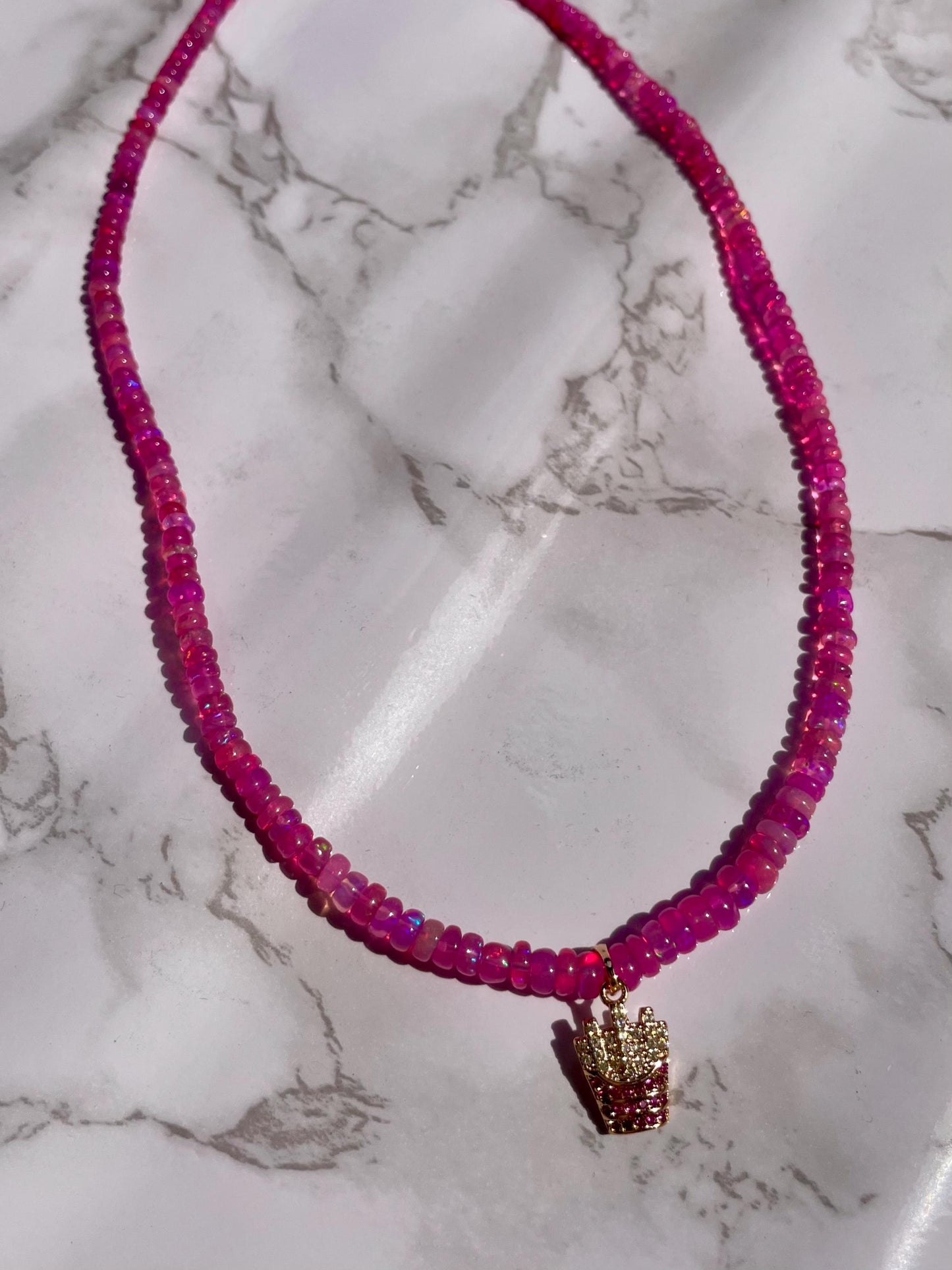 Girl Dinner - Hot Pink Opal Necklace