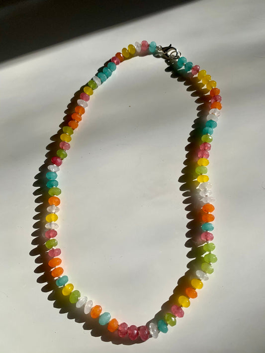Hand Knotted | “Lil OG” | Multicolor Jade and Quartz Original Candy Necklace
