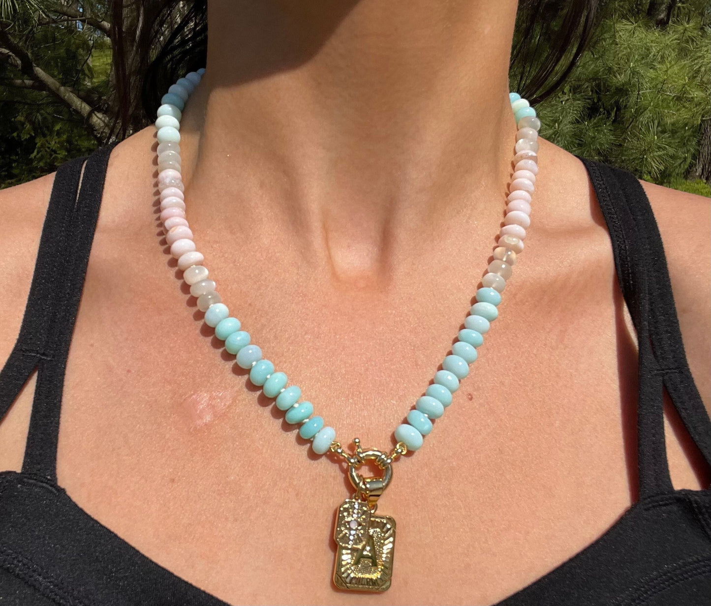 Cotton Candy Skies Opal & Moonstone Candy Necklace