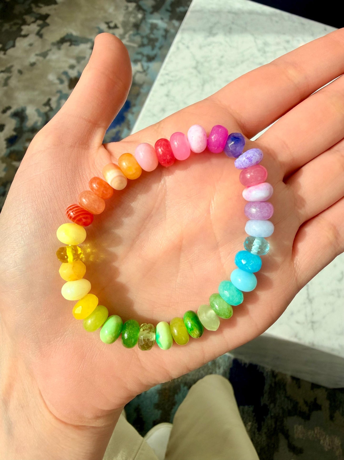 The Fruit Loops Matching Bracelet - Rainbow Neon Opal Gemstone Candy Bracelet