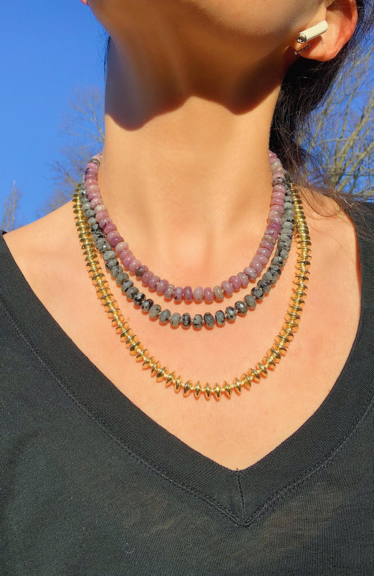 Hand Knotted | Labradorite Candy Necklace | Sterling Silver | 19”
