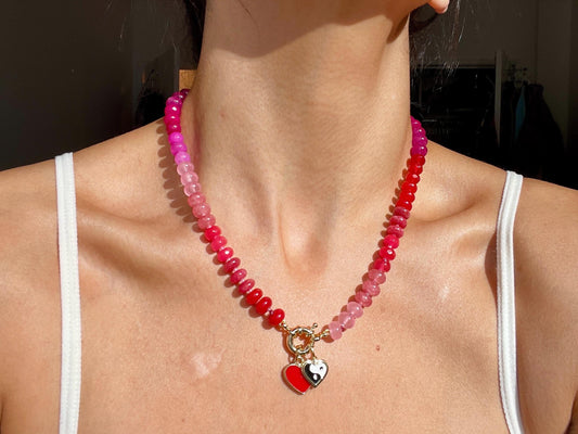 Love Language - Gemstone Candy Neckace with 14K GF Enhancer Clasp