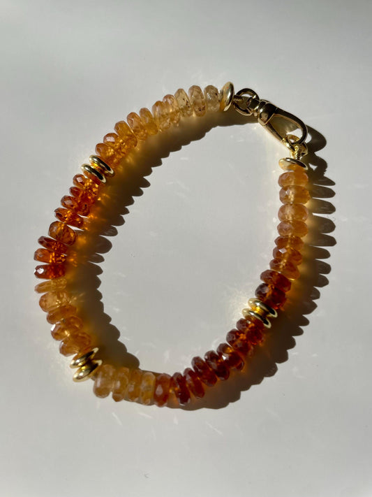 Hershel - Chocolatey Hessonite Heishi Gemstone Bracelet