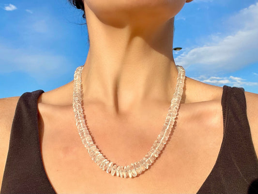 Ice, Ice, Baby - Graduated Quartz Gemstone Candy Necklace