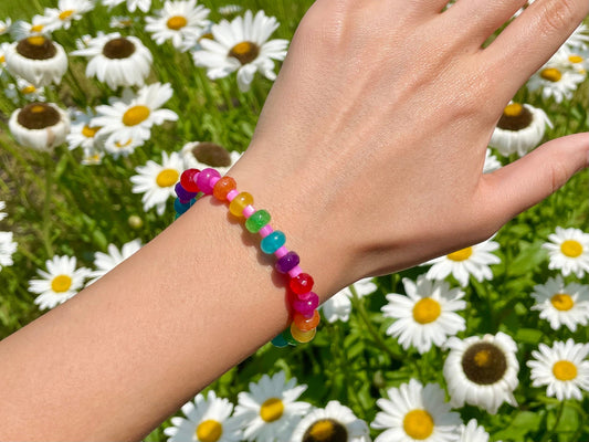 Funfetti Rainbow Gemstone and Mother of Pearl Bracelet