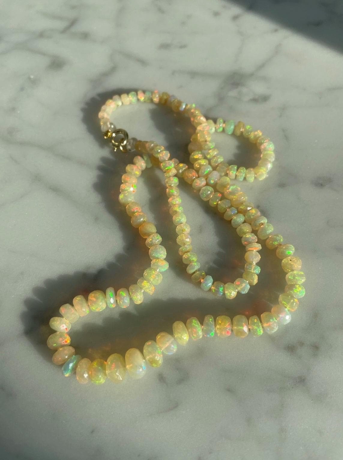 Pop Rocks - Hand Knotted Ethiopian Opal Strand with 14K Gold