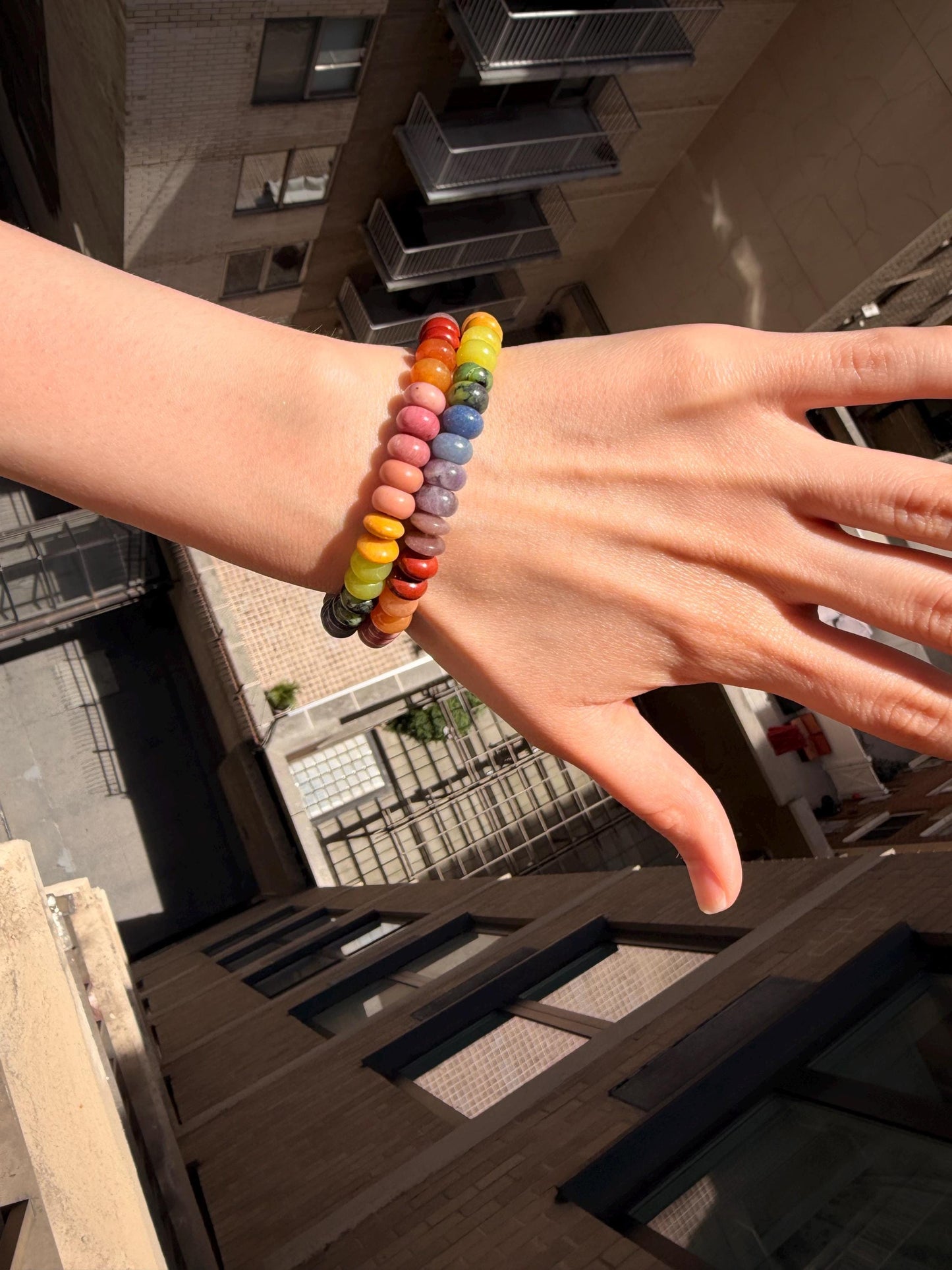 Pet Rock: Beau - Earthy Gemstone Rainbow Bracelet