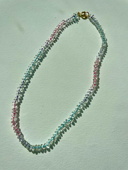 Lil Mixed Berry Icee Hand Knotted Smooth Quartz Gemstone Candy Necklace