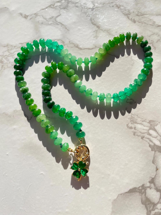 Green Machine - Rainbow Stone Beaded Necklace with 14K GF Enhancer Clasp
