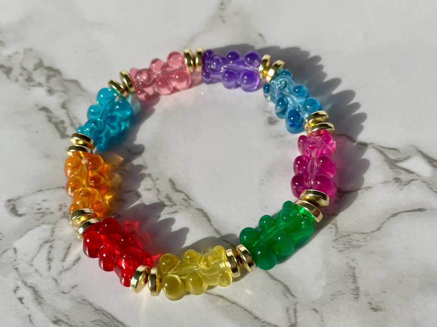 Goldie Bears Gummy Bear & 14K GF Disc Beaded Stacking Set