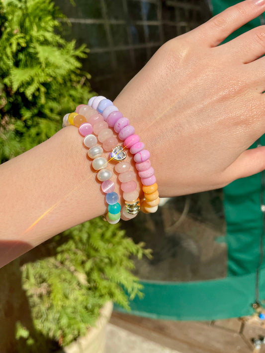 The Bracelet - Rainbow Neon Opal Gemstone Candy Bracelet