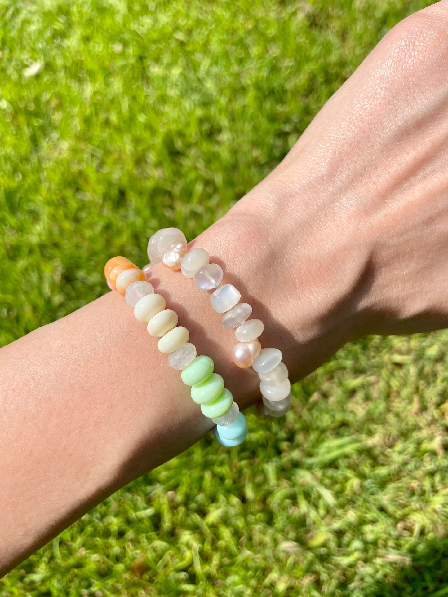 Spring Fling Bracelet - Rainbow Neon Opals & Moonstone