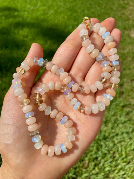 James and the Giant Peach Part 2 Hand-Knotted Gemstone Candy Necklace