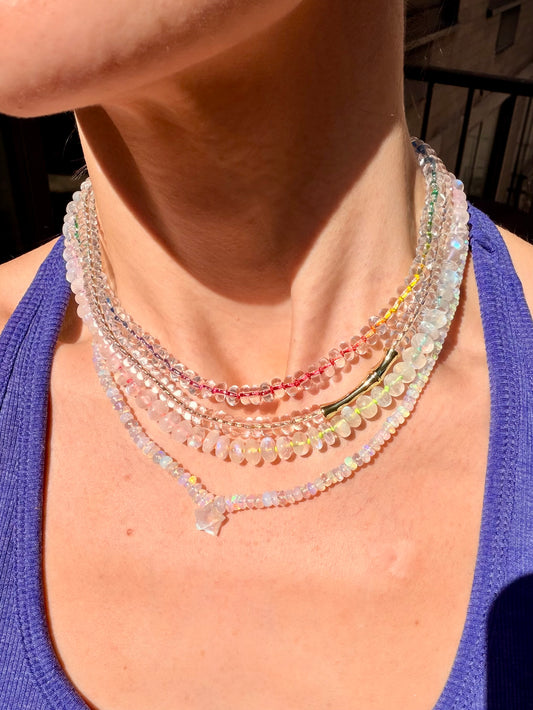 It Girl Piece de Resistance - Graduated Opal Strand with Star Cut Center Opal