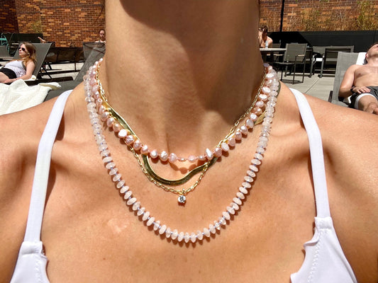 Fun Size Milky Way Hand-Knotted Quartz Gemstone Candy Necklace