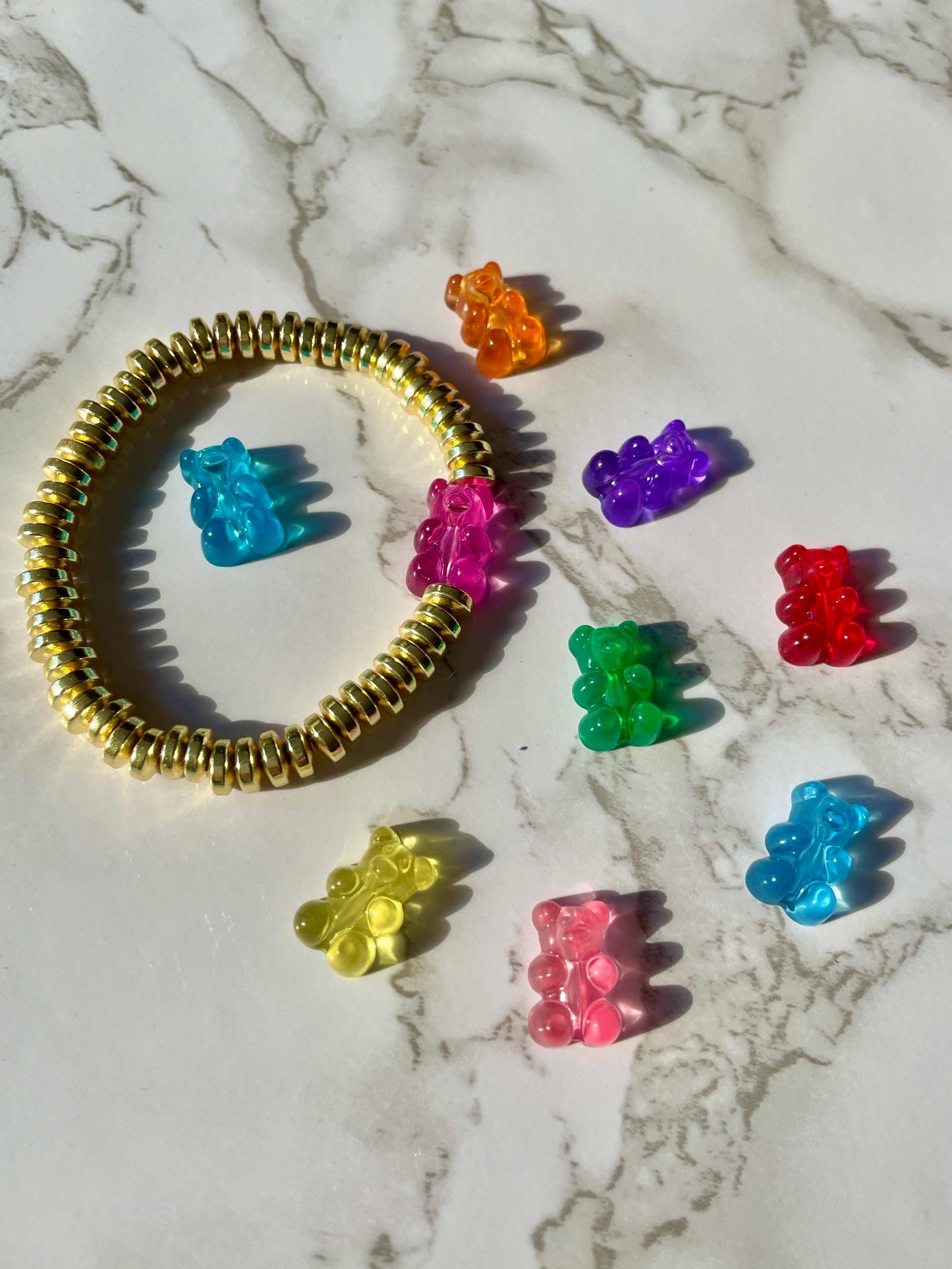 Goldie Bears Gummy Bear & 14K GF Disc Beaded Stacking Set