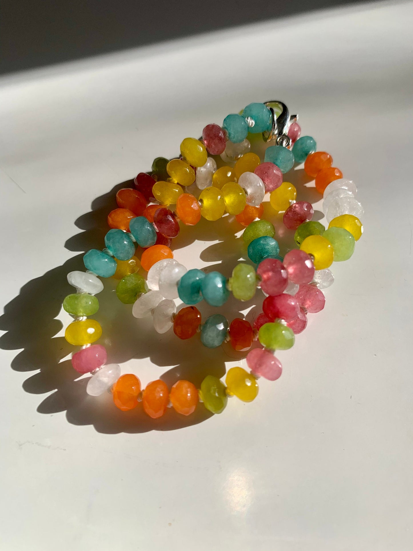 Hand Knotted | “Lil OG” | Multicolor Jade and Quartz Original Candy Necklace