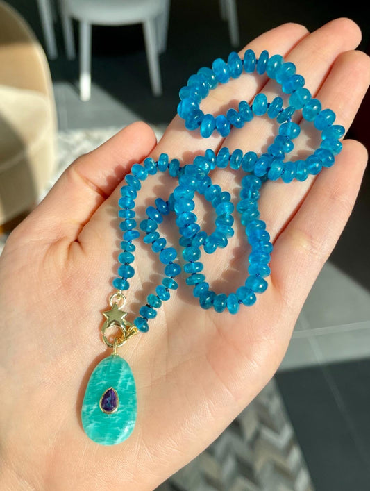 Appetite for Apatite - Graduated Apatite Gemstone Candy Necklace