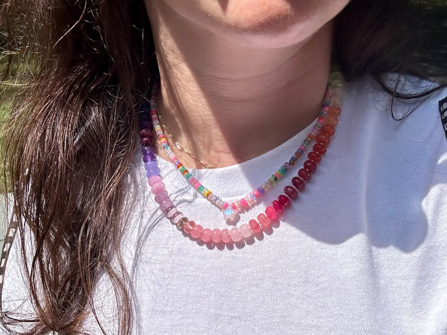 Lite Brite Rainbow Ethiopian Opal Necklace