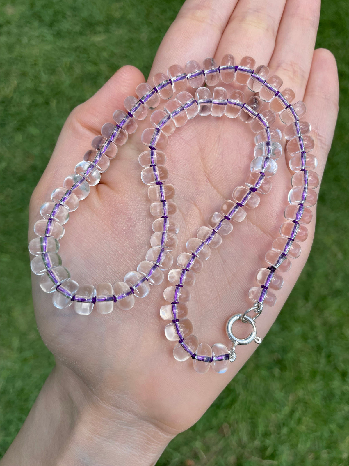Icee Brain Freeze - Hand Knotted Quartz Gemstone Necklace
