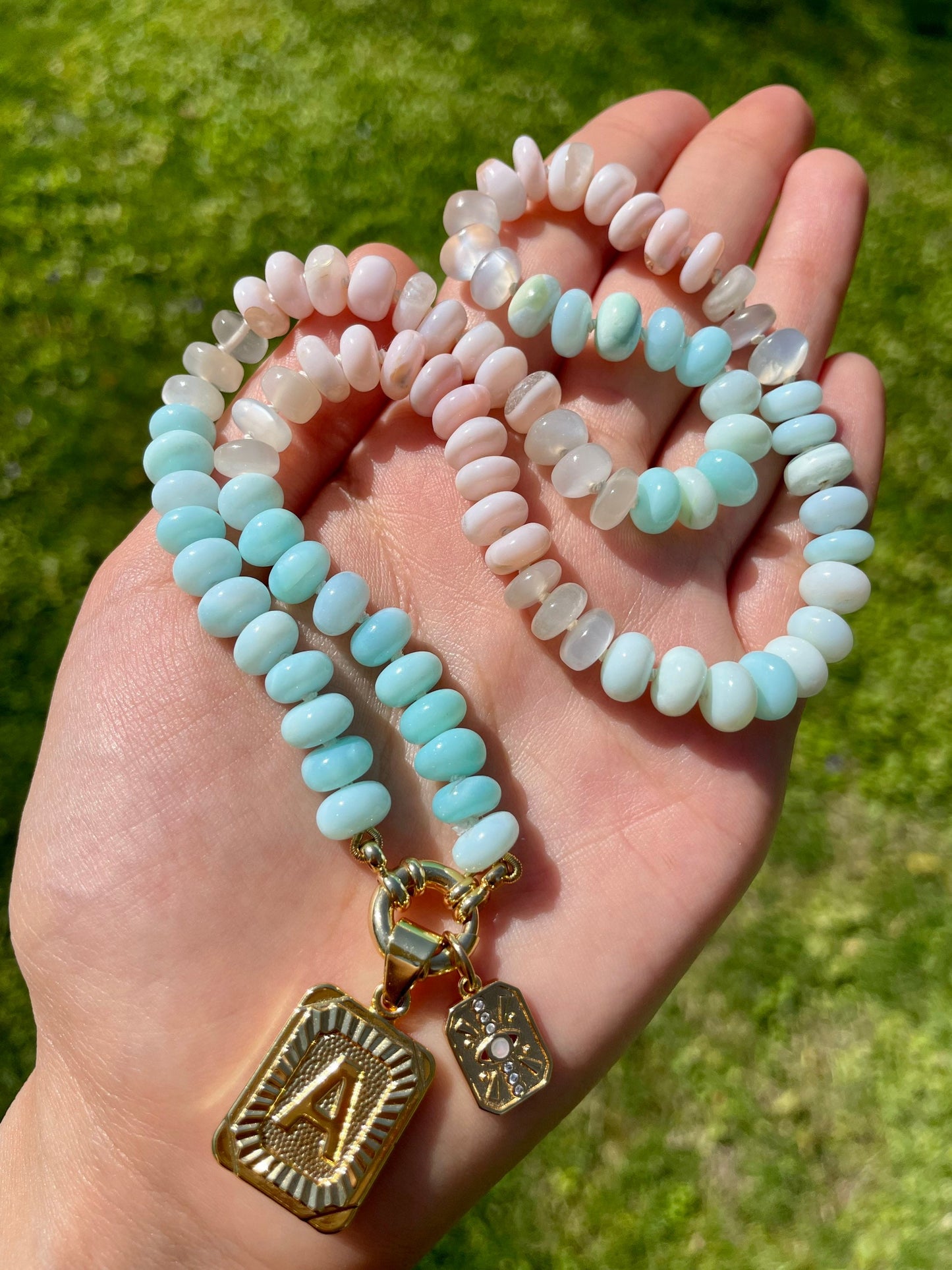 Cotton Candy Skies Opal & Moonstone Candy Necklace