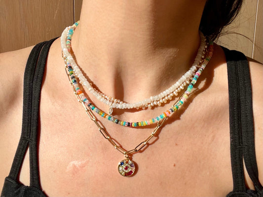 Wheel of Fortune - Rainbow Gemstone Wheel Pendant