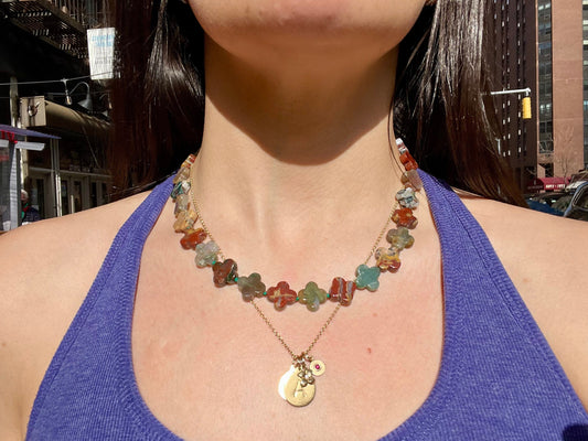 Crimson & Clover - Jasper 4 Leaf Clover Necklace