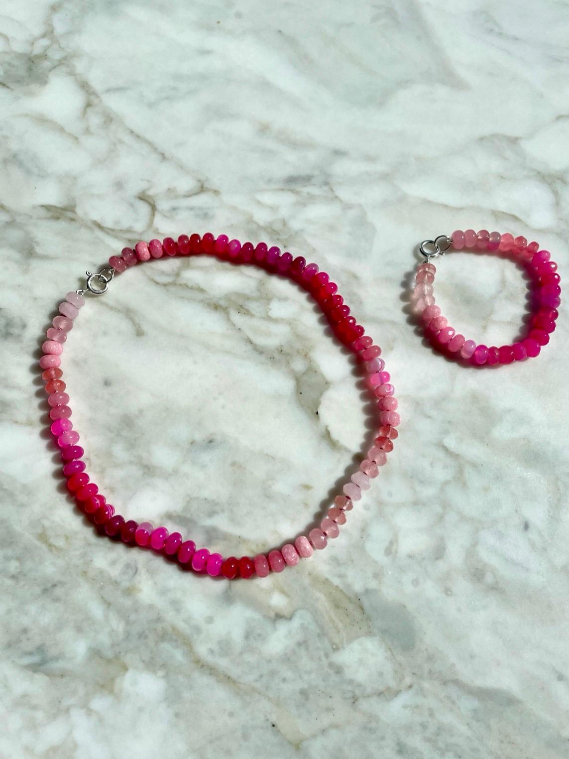 The Blonde Doll - Ombré Pink Gemstone Candy Necklace