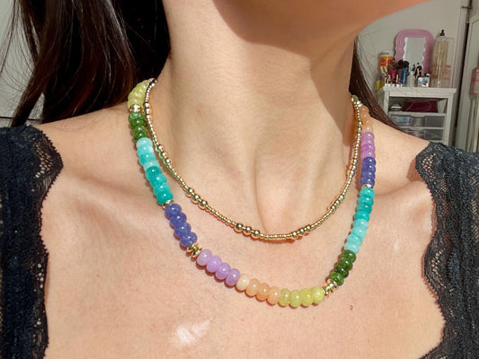 Parade Day - Rainbow Stone Beaded Necklace