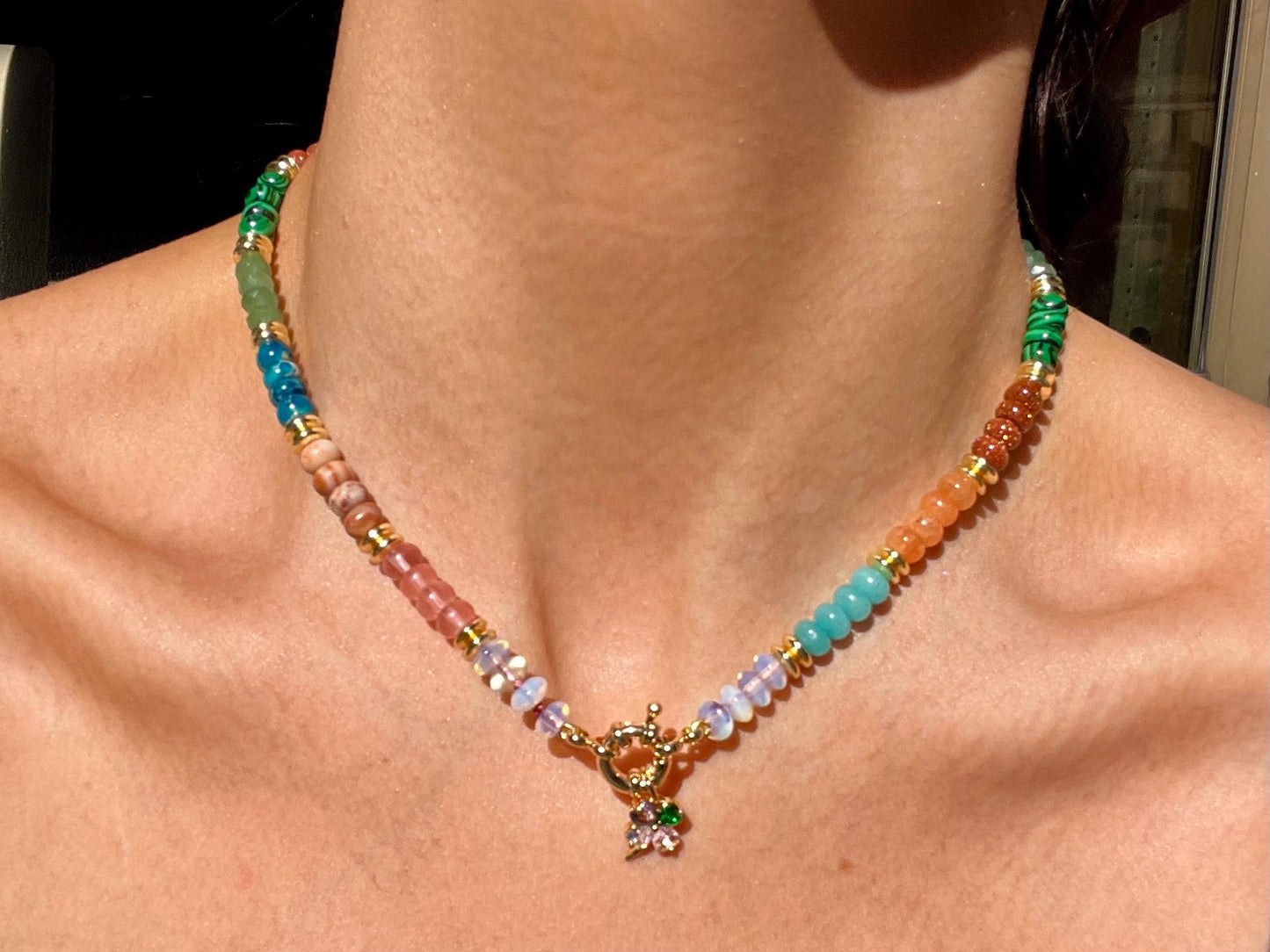 Lil Rock Bin - Gemstone Beaded Necklace with 14K GF Engancer Clasp
