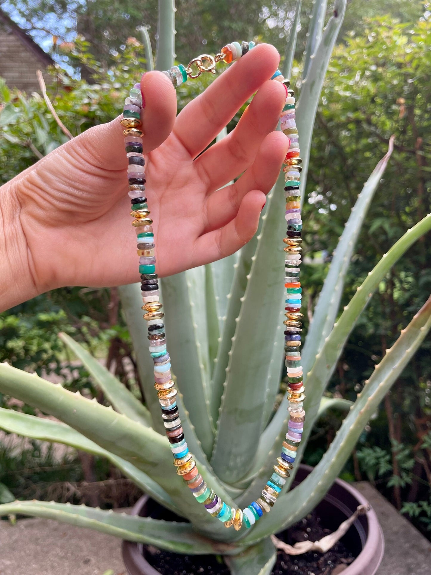 Cleopatra’s Disco Gemstone Necklace
