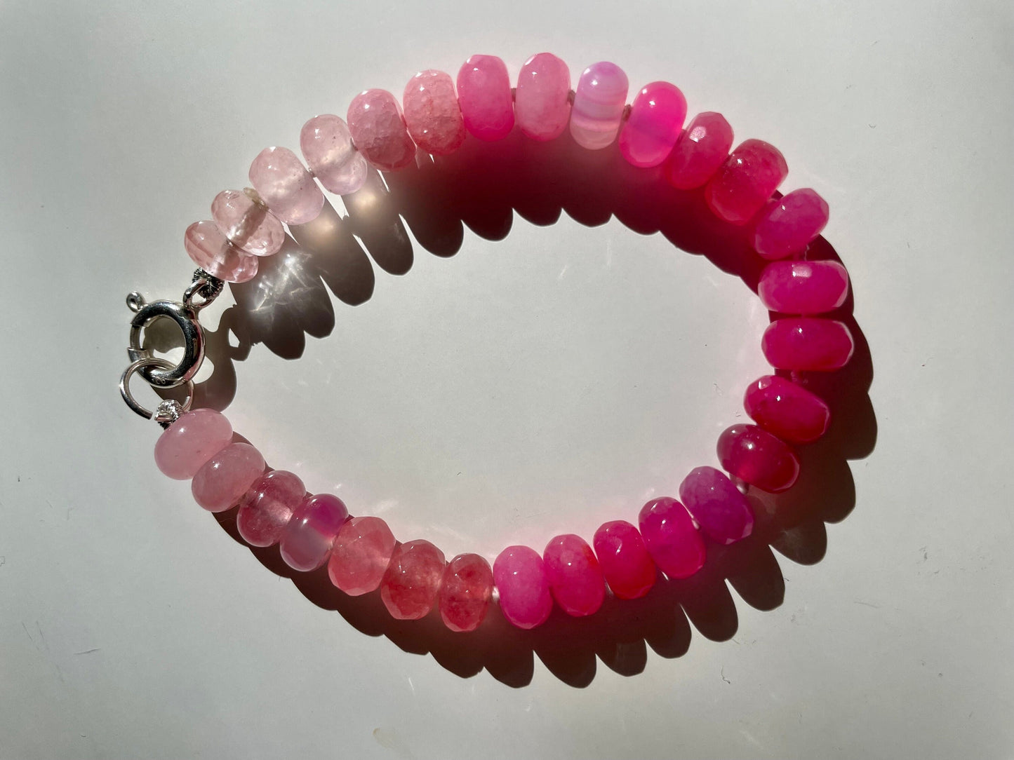 Hi Barbie - Ombré Pink 7.5” Gemstone Candy Bracelet