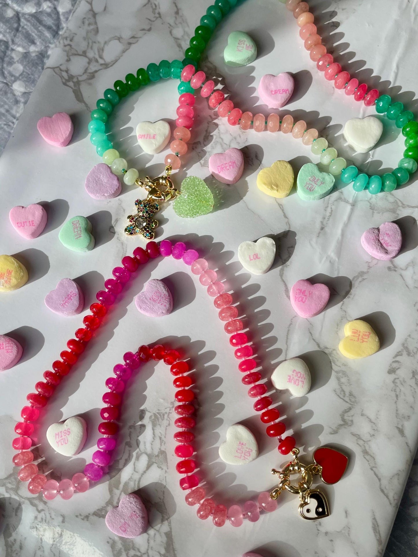 Love Language - Gemstone Candy Neckace with 14K GF Enhancer Clasp