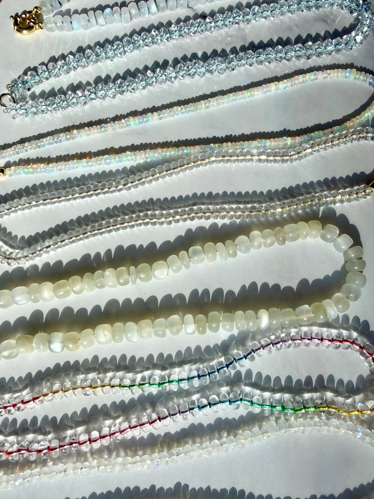 Slurpee Machine Meltdown - Hand Knotted Rainbow Silk Quartz Necklace