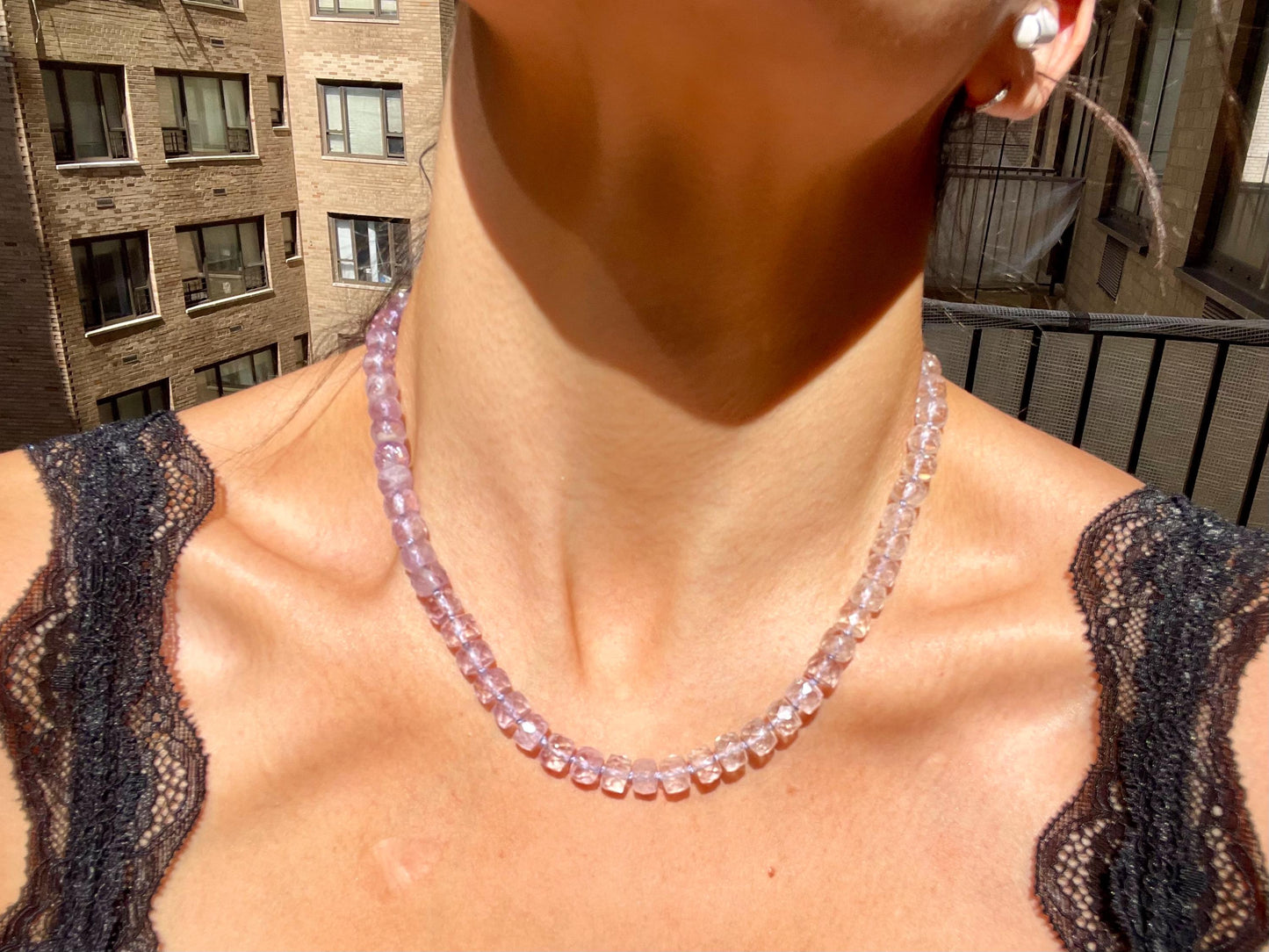 Big Rock Candy Ombre Mountain - Hand Knotted Amethyst Gemstone Necklace