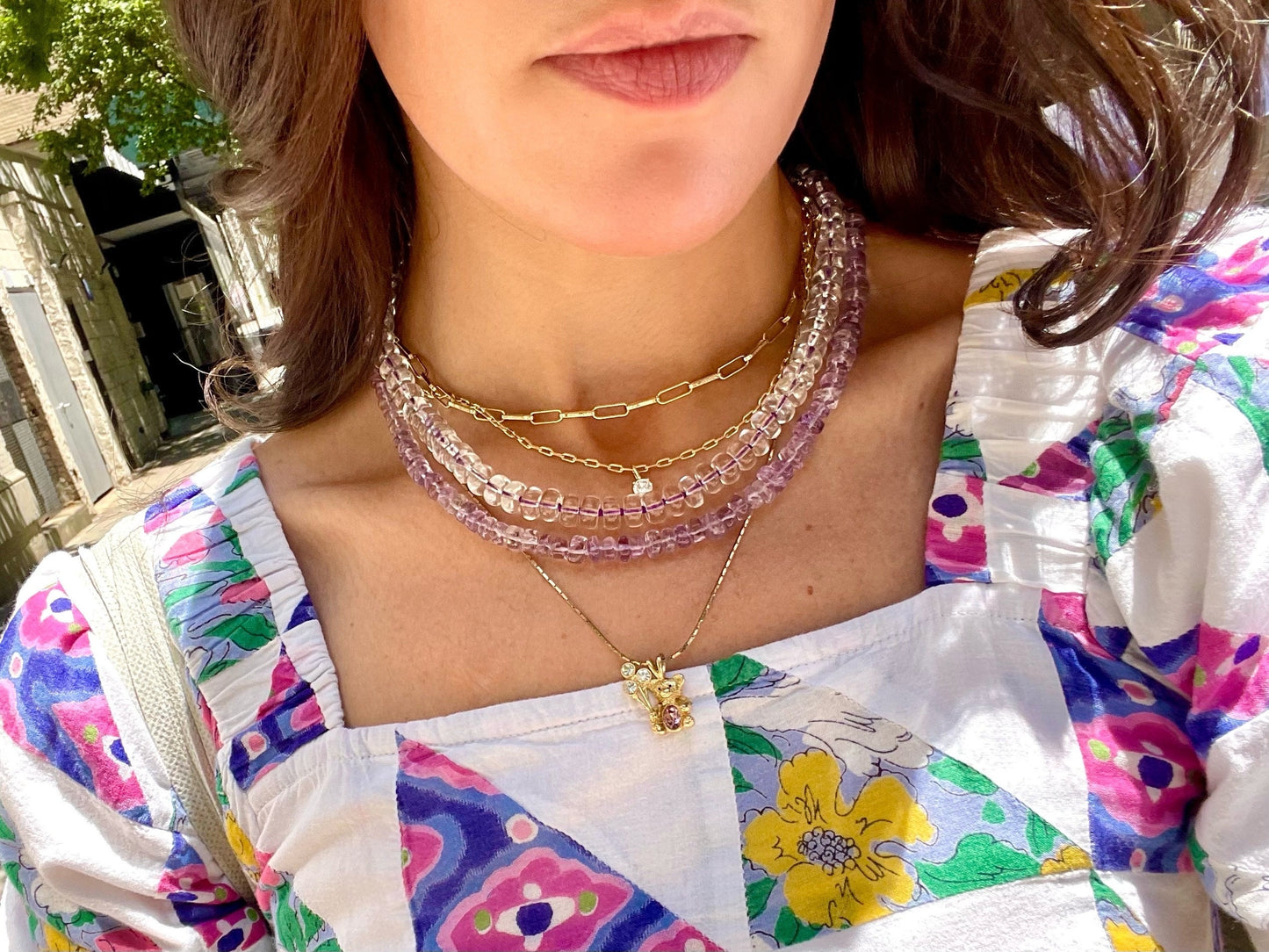 Icee Brain Freeze | Hand-knotted Quartz Gemstone Necklace