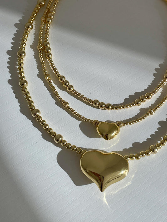 Cleo Delicate Layer Golden Beaded Choker Necklace