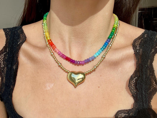 Lil Skittlita - Mini Skittles, Taste the Rainbow Gemstone Candy Necklace
