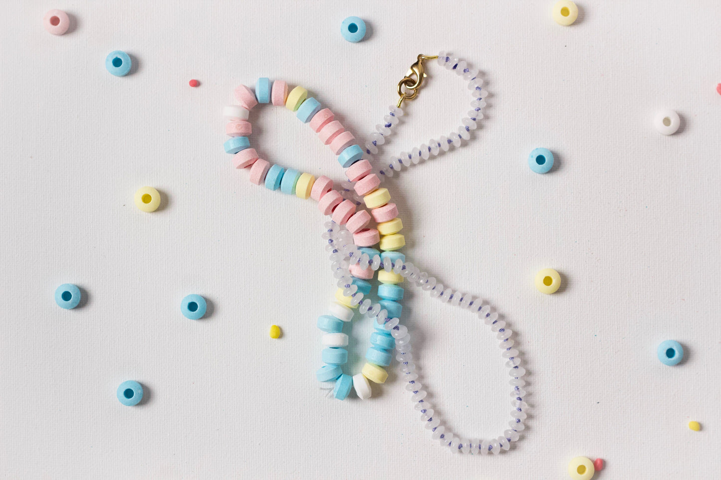 Fun Size Milky Way Hand-Knotted Quartz Gemstone Candy Necklace