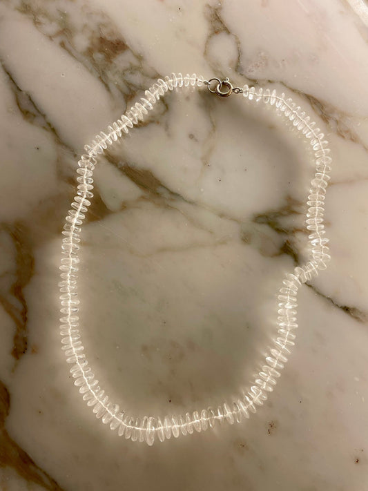 Ice, Ice, Baby - Graduated Quartz Gemstone Candy Necklace