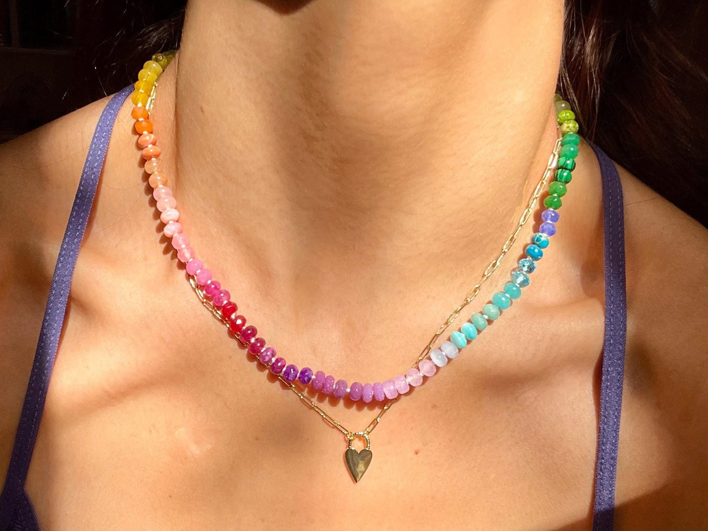Lil Skittlita - Mini Skittles, Taste the Rainbow Gemstone Candy Necklace