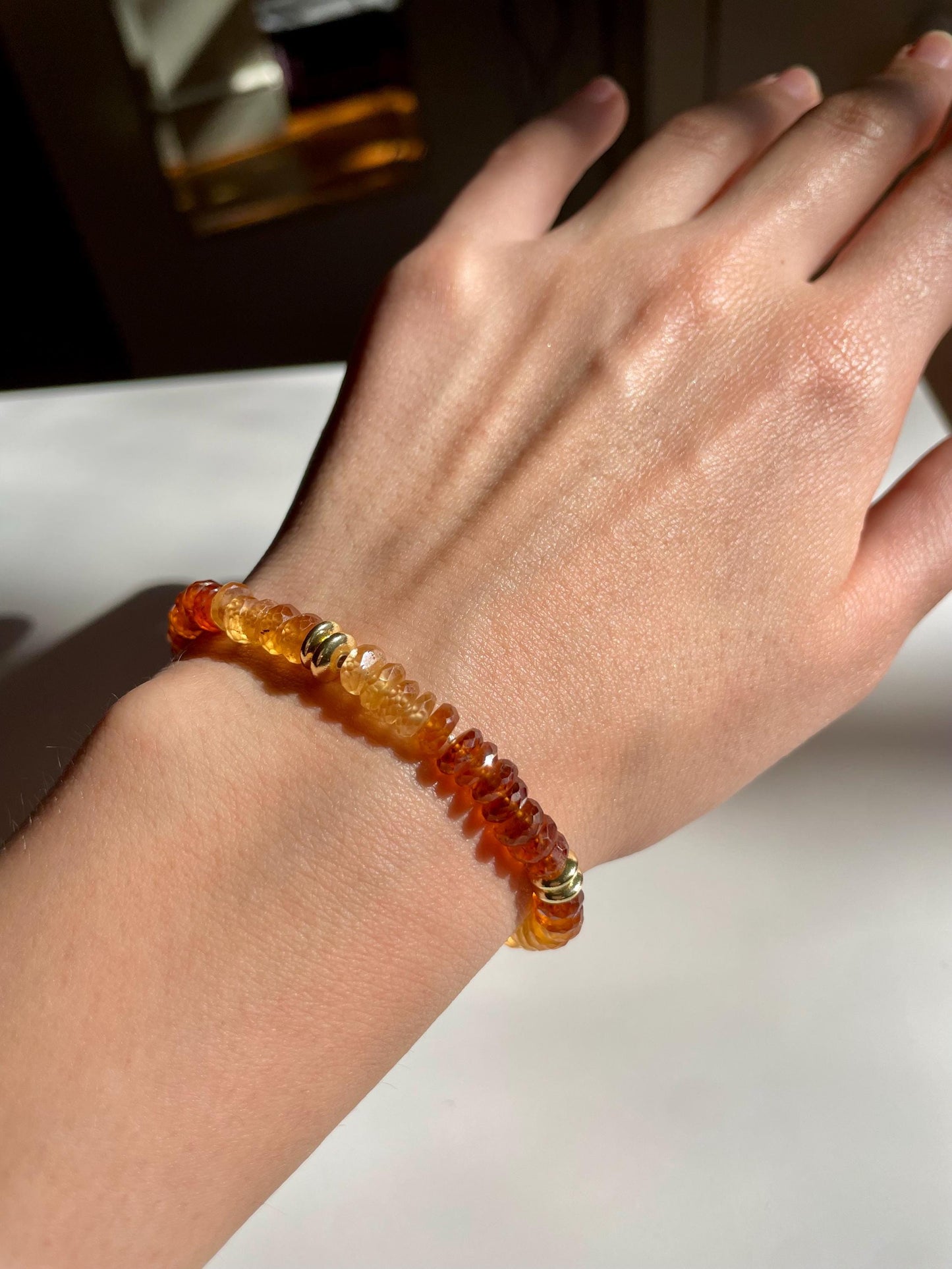 Hershel - Chocolatey Hessonite Heishi Gemstone Bracelet