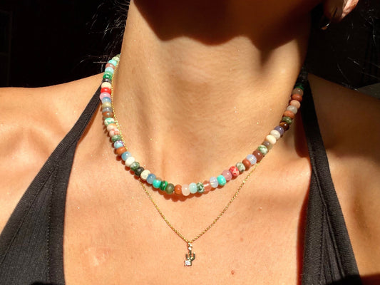 Prickly Little Thing - 14K Gold Filled Cactus Charm Pendant on Adjustable Chain