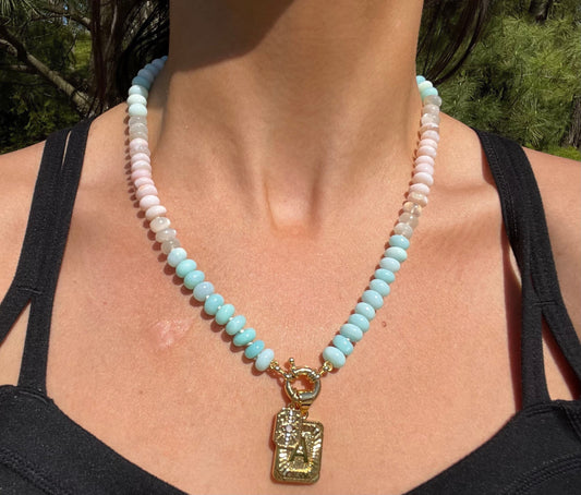 Cotton Candy Skies Opal & Moonstone Candy Necklace