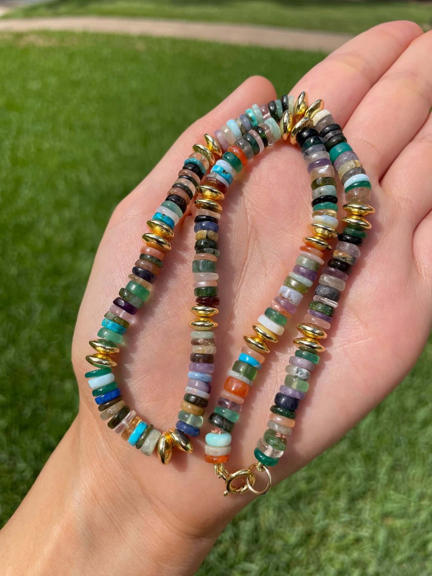 Cleopatra’s Disco Gemstone Necklace